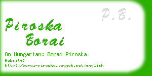 piroska borai business card